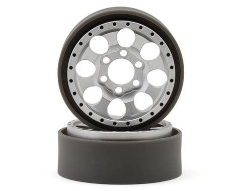 Vanquish Products KMC KM237 Riot 1.9" Beadlock Crawler Wheels (Clear Anodized) (2)