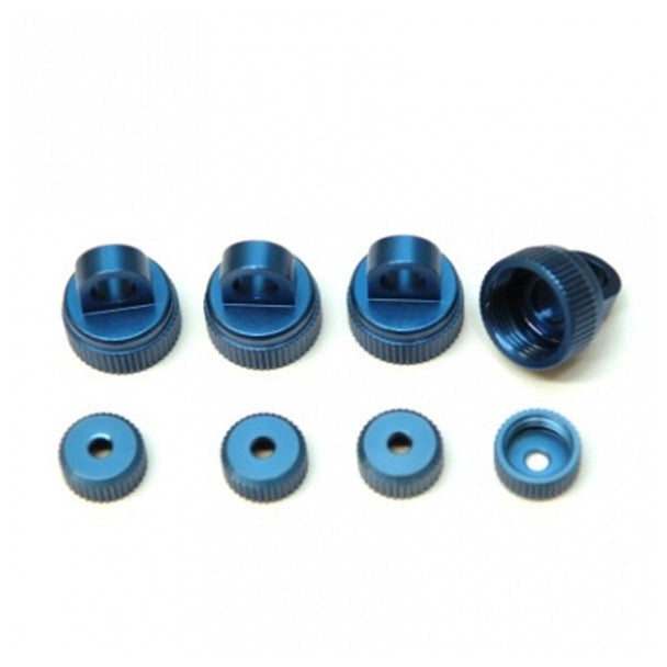 STRC Alum Upper (4) & Lower (4) Shock Caps Blue