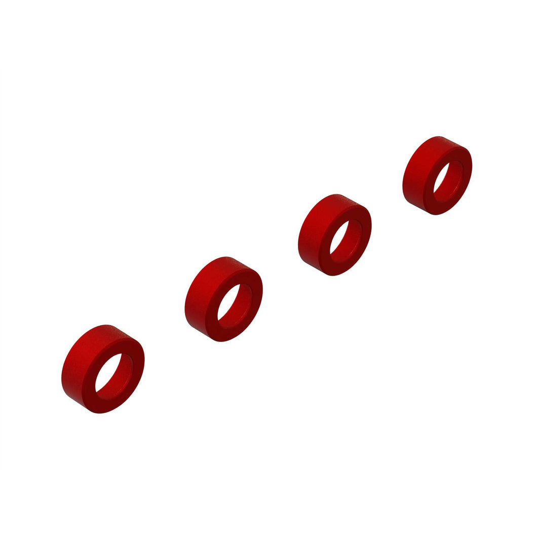 Arrma Aluminum Suspension Arm End Cap, Red (4)