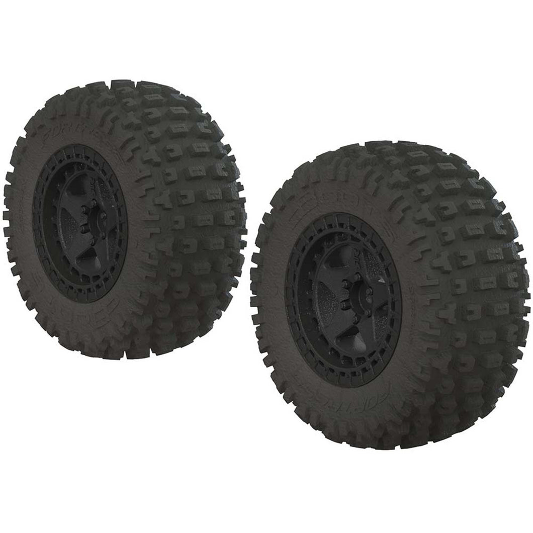 Arrma 1/10 dBoots Fortress SC 2.2/3.0 Pre-Mounted Tires, 14mm Hex, Black (2)