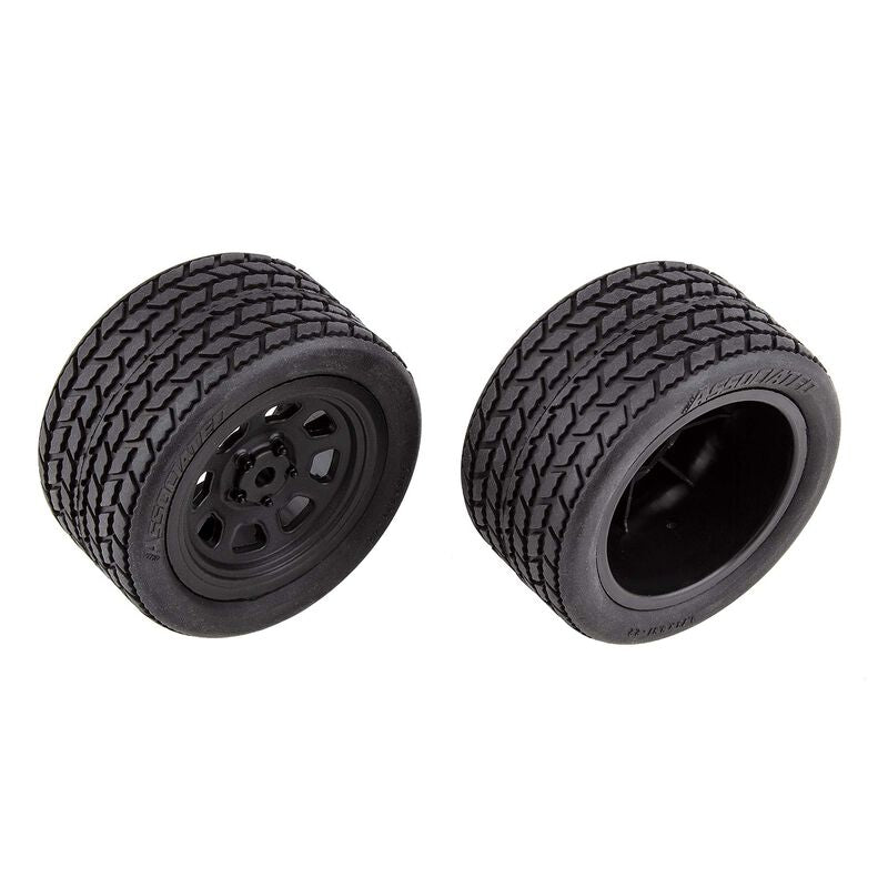 Associated SR10 Rear Wheels with Street Stock Tires, mounted