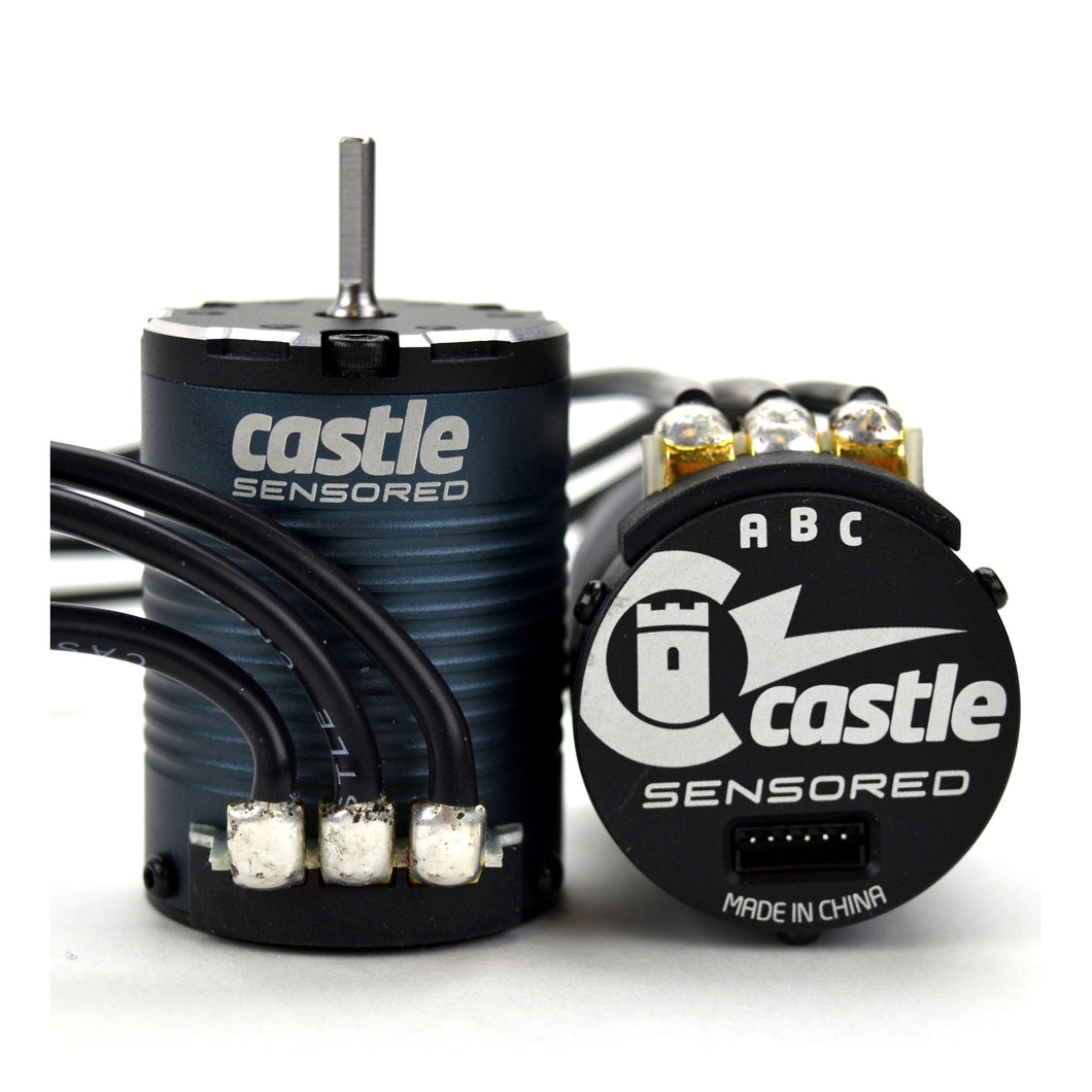 Castle 1/10 4-Pole Sensored Brushless Motor, 1406-3800Kv: 4mm Bullet
