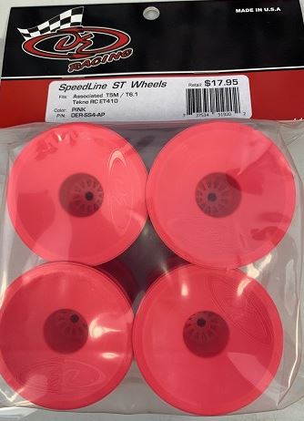 DE Racing Speedline ST Wheels for ASC T5M-T6.1 / Tekno ET410 / Pink / 4pcs