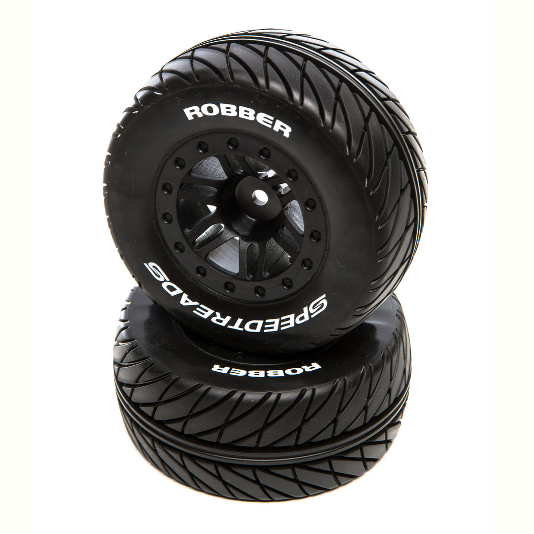 Duratrax SpeedTreads Robber SC Front Rear Black Mounted: Traxxas Slash/Rustler, ECX 4X4