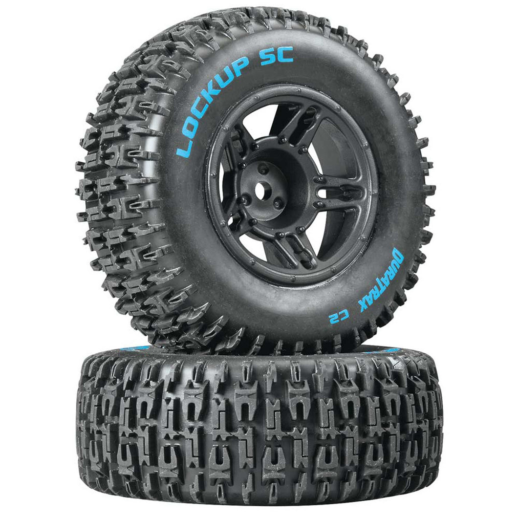 Duratrax Lockup SC Tire C2 Mounted Black Front: Slash(2)