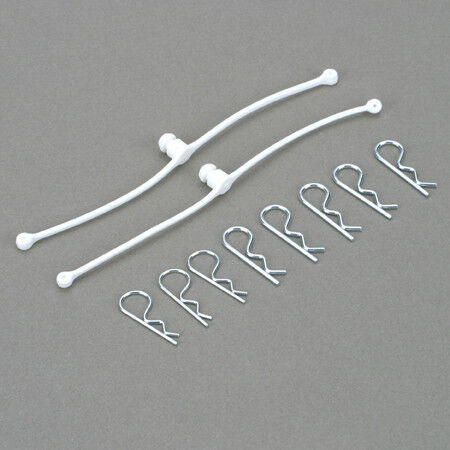 Dubro Body Klip Retainers, White (2)