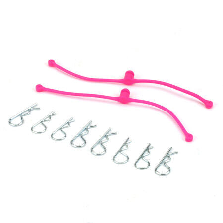 Dubro Body Klip Retainers, Pink (2)