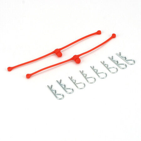 Dubro Body Klip Retainers, Orange (2)