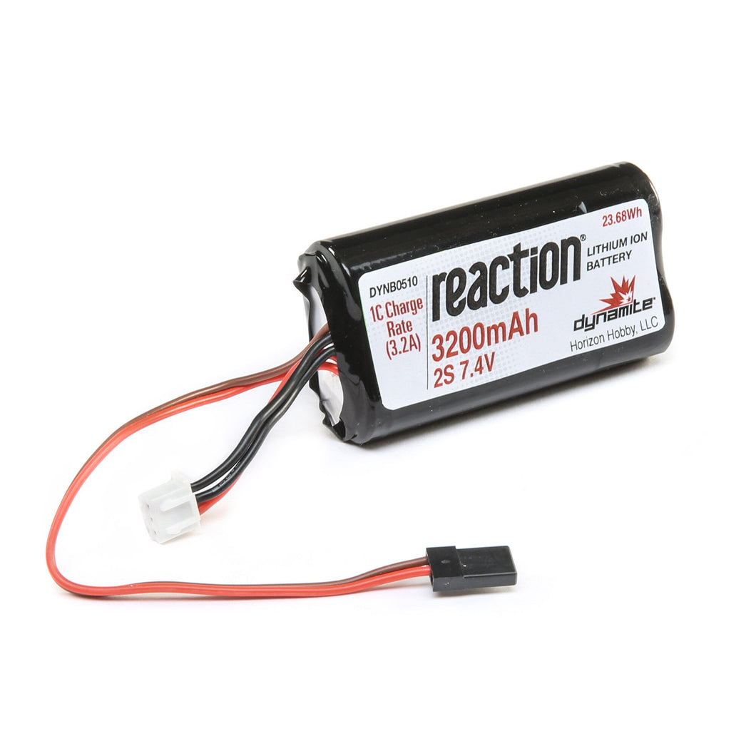 Dynamite 7.4V 3200mAh 2S Reaction Li-Ion Receiver Battery: Universal Receiver