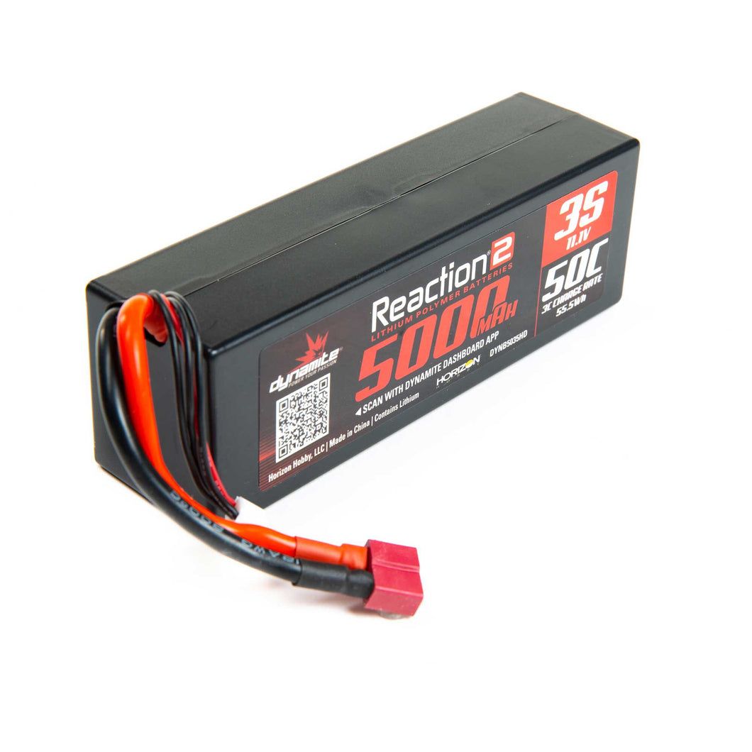Dynamite 11.1V 5000mAh 3S 50C Reaction 2.0 Hardcase LiPo Battery: Deans