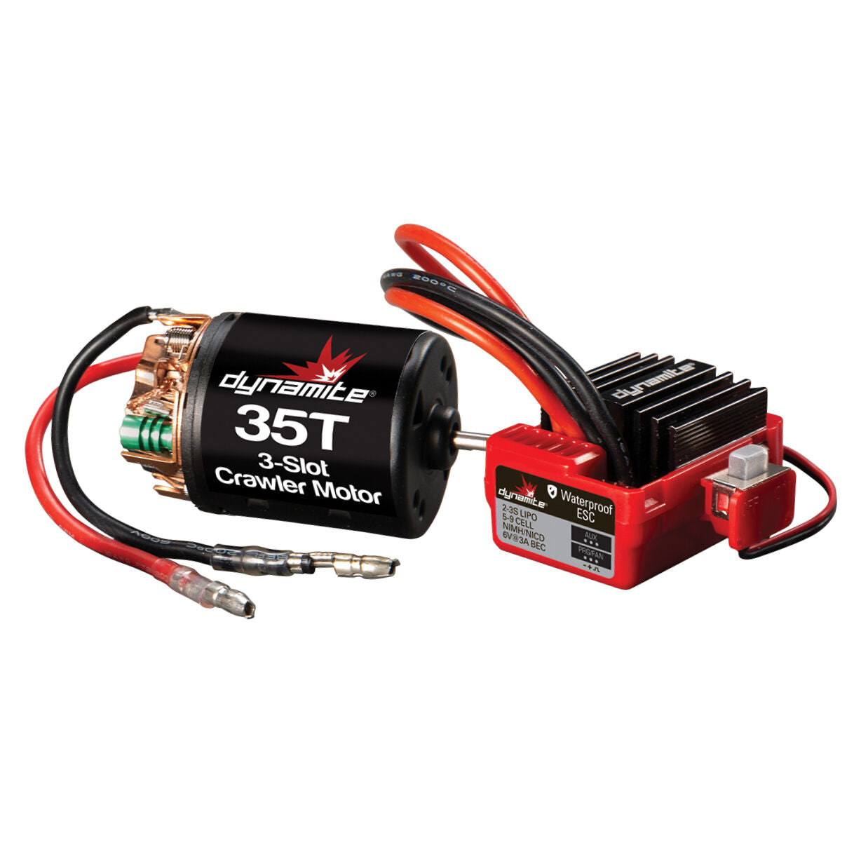 Dynamite Brushed Crawler Motor/ESC Combo, 35T: 3.5mm Bullet, EC3