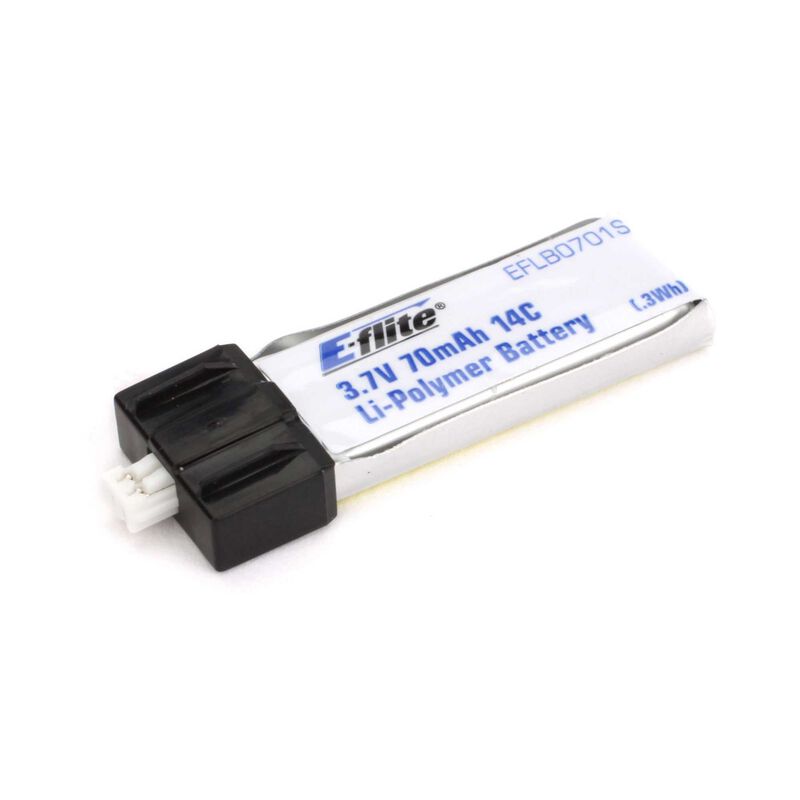 E-flite 70mAh 1S 3.7V 14C LiPo Battery: PH 1.5 (Ultra Micro)