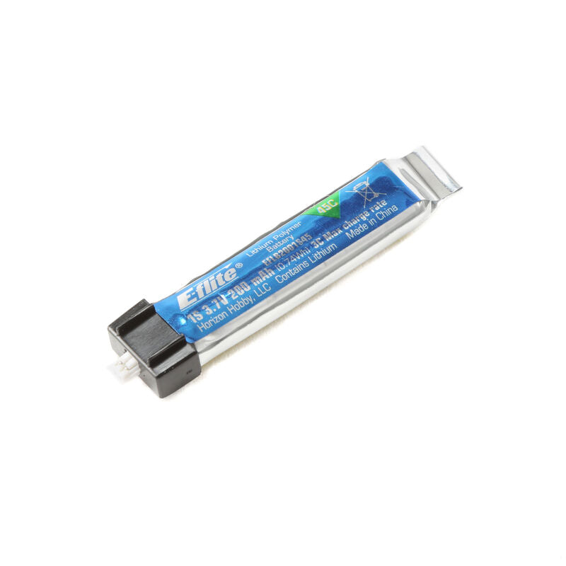 E-flite 200mAh 1S 3.7V 45C LiPo Battery: PH 1.5 (Ultra Micro)