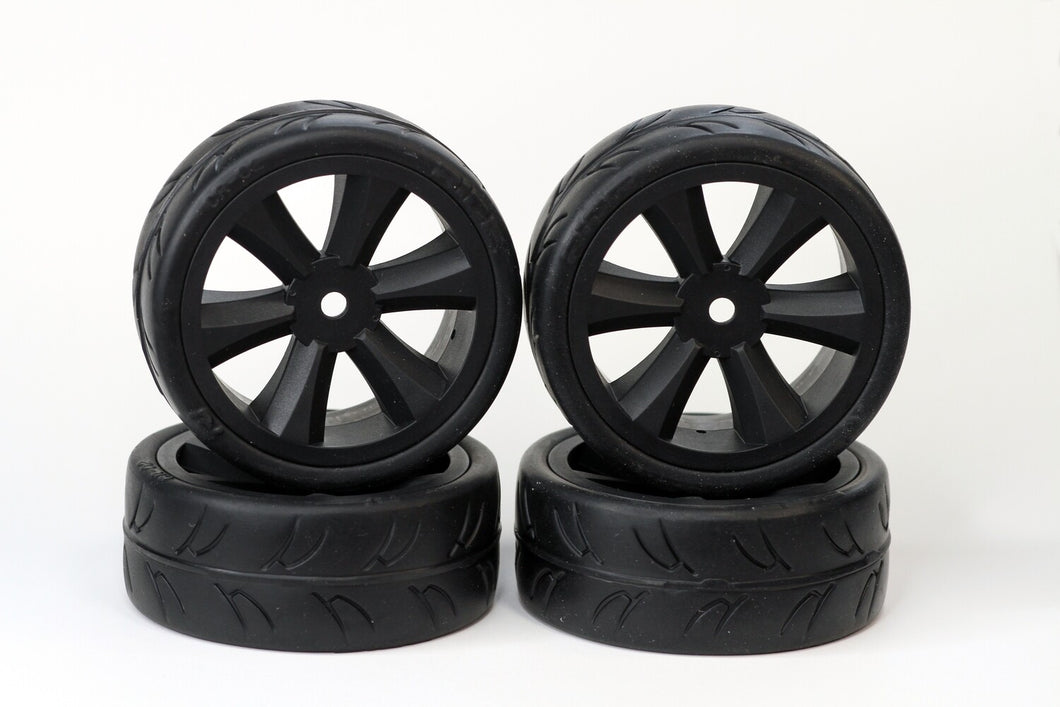 Gravity RC USGT non belted pre glued tires ( edge wheel, black) (4)