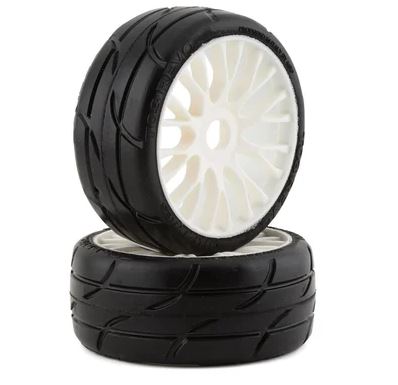 GRP GT - TO3 Revo Belted Pre-Mounted 1/8 Buggy Tires (White) (2) (XM5) w/FLEX Wheel- XM5