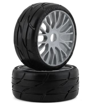 GRP GT - TO3 Revo Belted Pre-Mounted 1/8 Buggy Tires (Silver) (2) (XM5) w/FLEX Wheel
