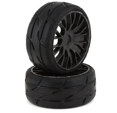 GRP GT - TO3 Revo Belted Pre-Mounted 1/8 Buggy Tires (Black) (2) (XM7) w/FLEX Wheel- XM7