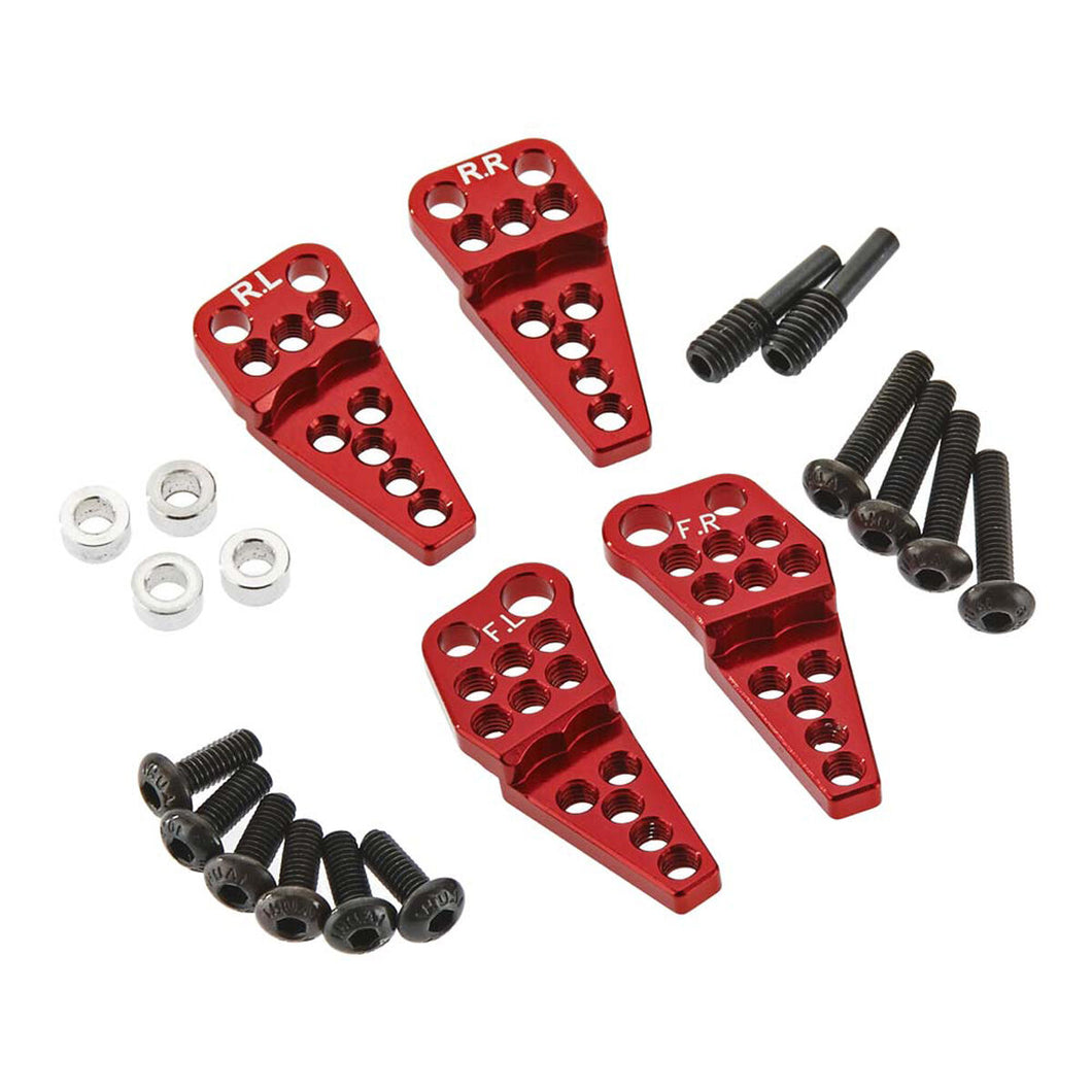 Hot Racing Adjustable Offset Multi Shock Mount: SCX10 II, Red