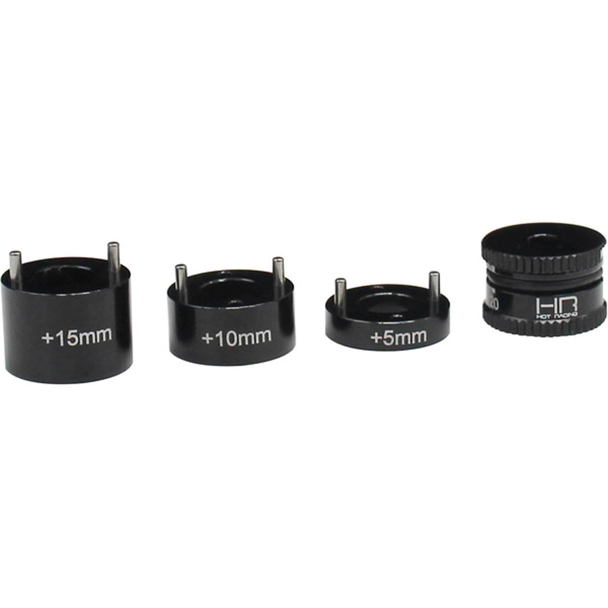 Hot Racing Aluminum Ride Height Gauge, 14-20mm plus 5, 10, & 15mm: 1/8, 1/10 Vehicles