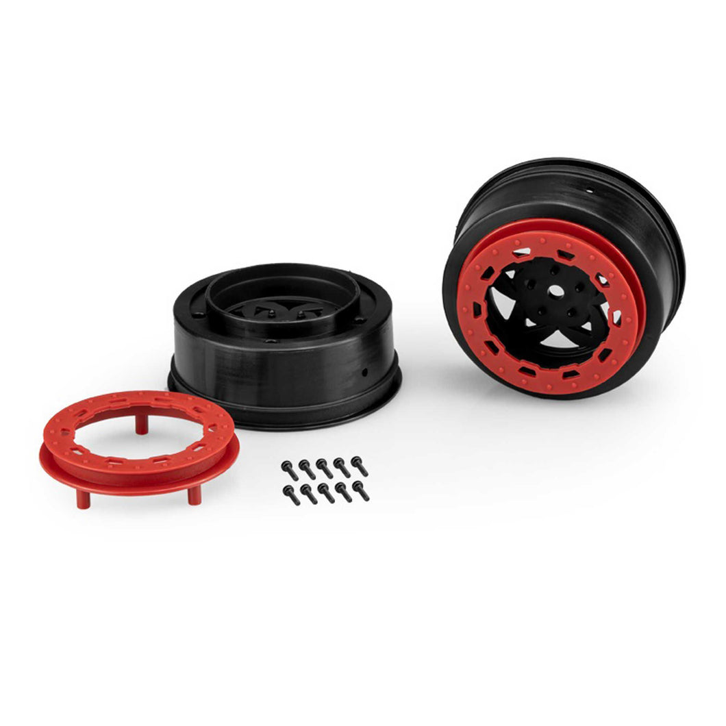 JConcepts Tremor Slash narrow front wheel-BLK/RED BDLCK (2)