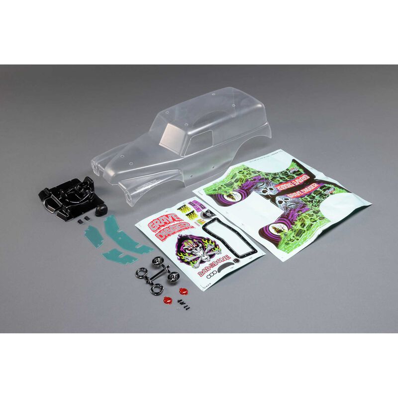 Losi Body Set, Grave Digger, Clear: LMT