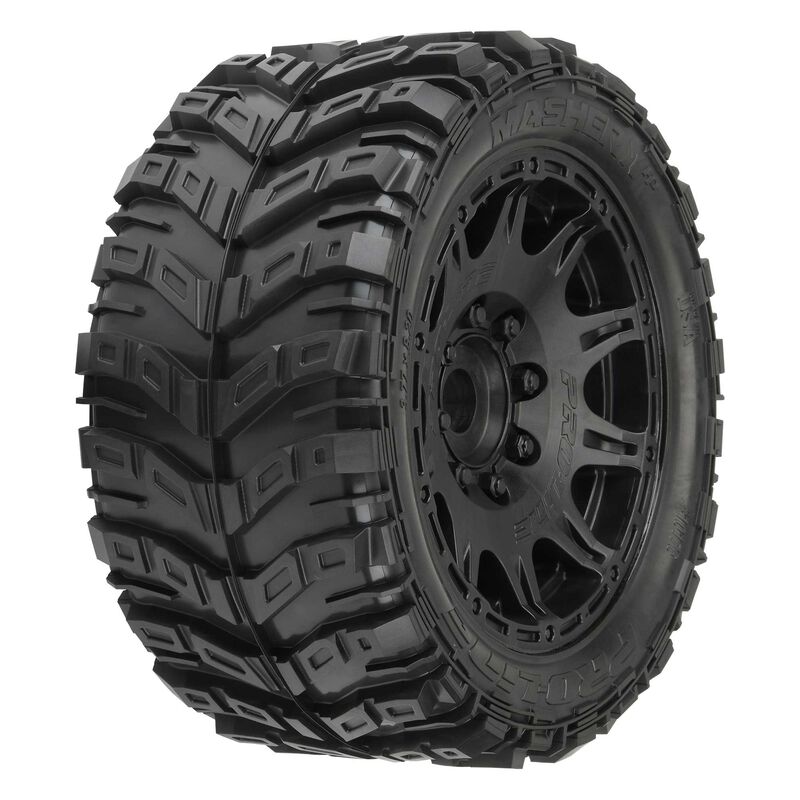 Pro-Line 1/6 Masher X HP BELTED Fr/Rr 5.7" MT Tires Mounted 24mm Blk Raid (2)