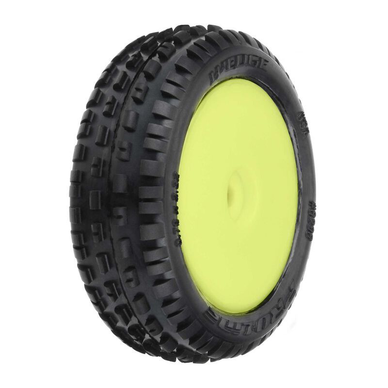Pro-Line 1/18 Wedge Front Carpet Mini-B Tires Mounted 8mm Yellow Wheels (2)