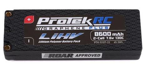 ProTek RC 2S 130C Low IR Si-Graphene + HV LiPo Battery (7.6V/8600mAh) w/5mm Connectors (ROAR Approved)
