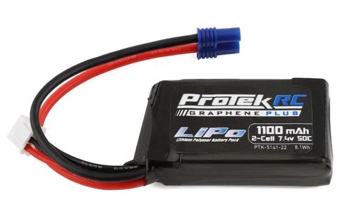 ProTek RC 2S 50C 1100mAh Losi Mini T/B & JRX2 LiPo Battery w/EC2 Connector