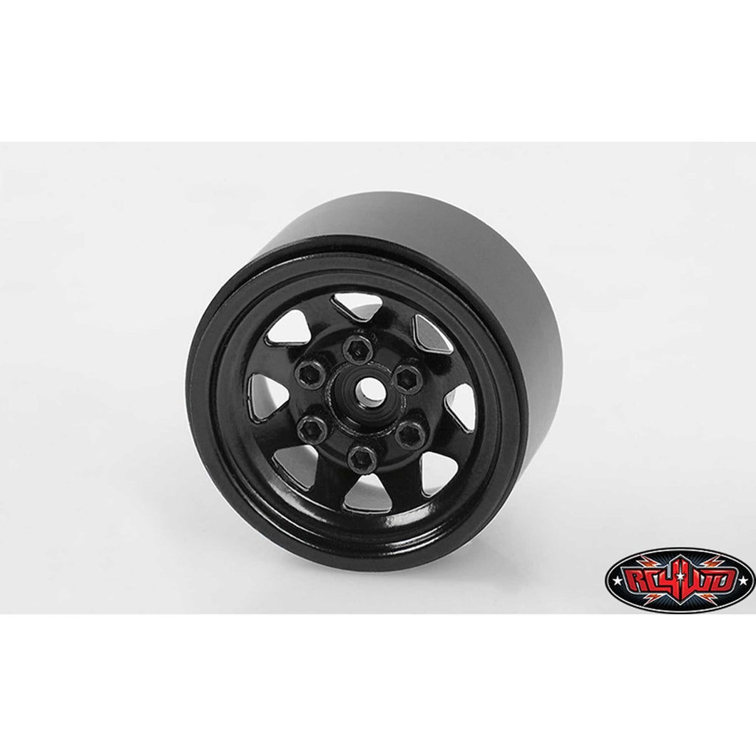 RCWD Stamped Steel 1.0 Stock Beadlock Wheel Black (4)