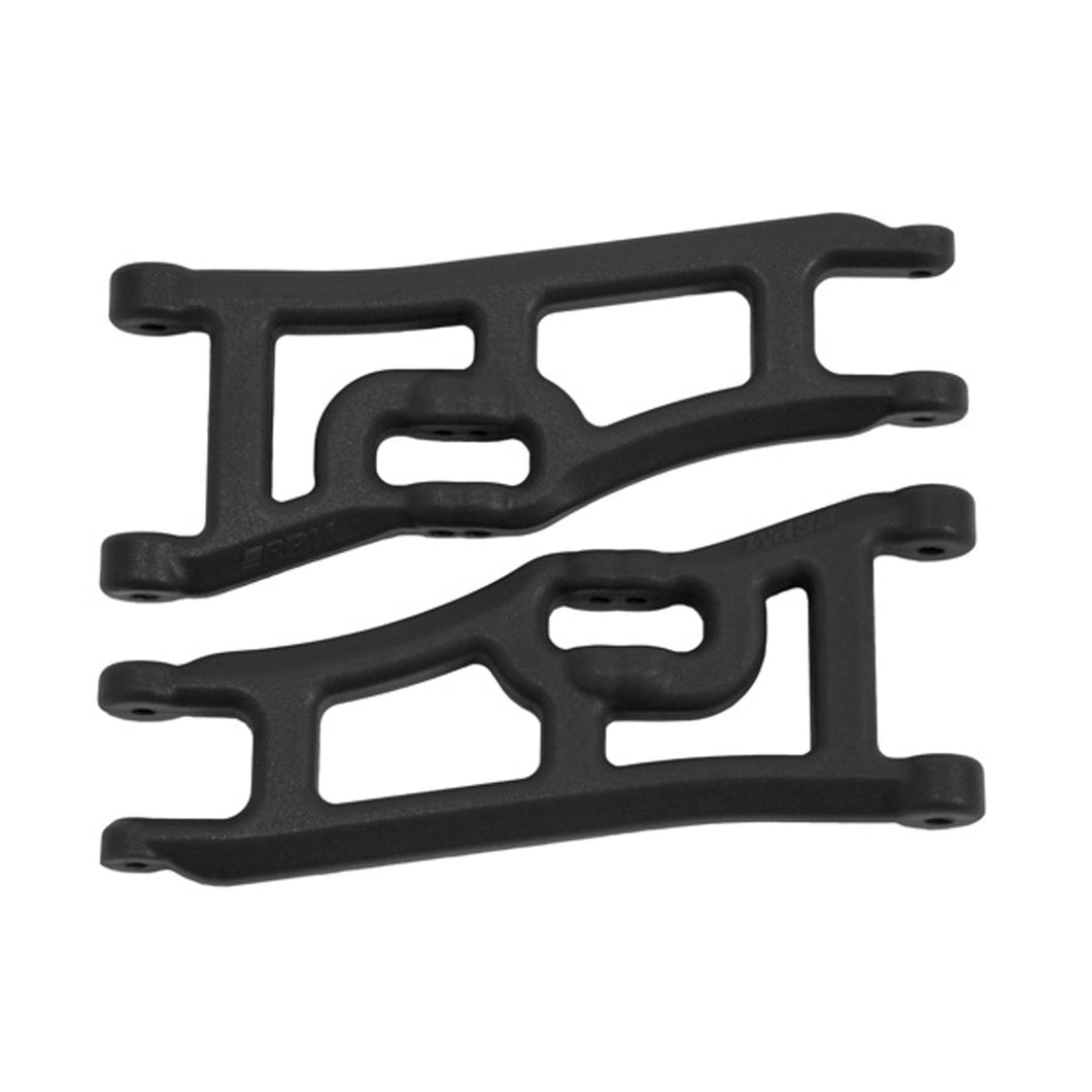 RPM Wide Front A-Arms, Black: Rustler, Stampede 2WD