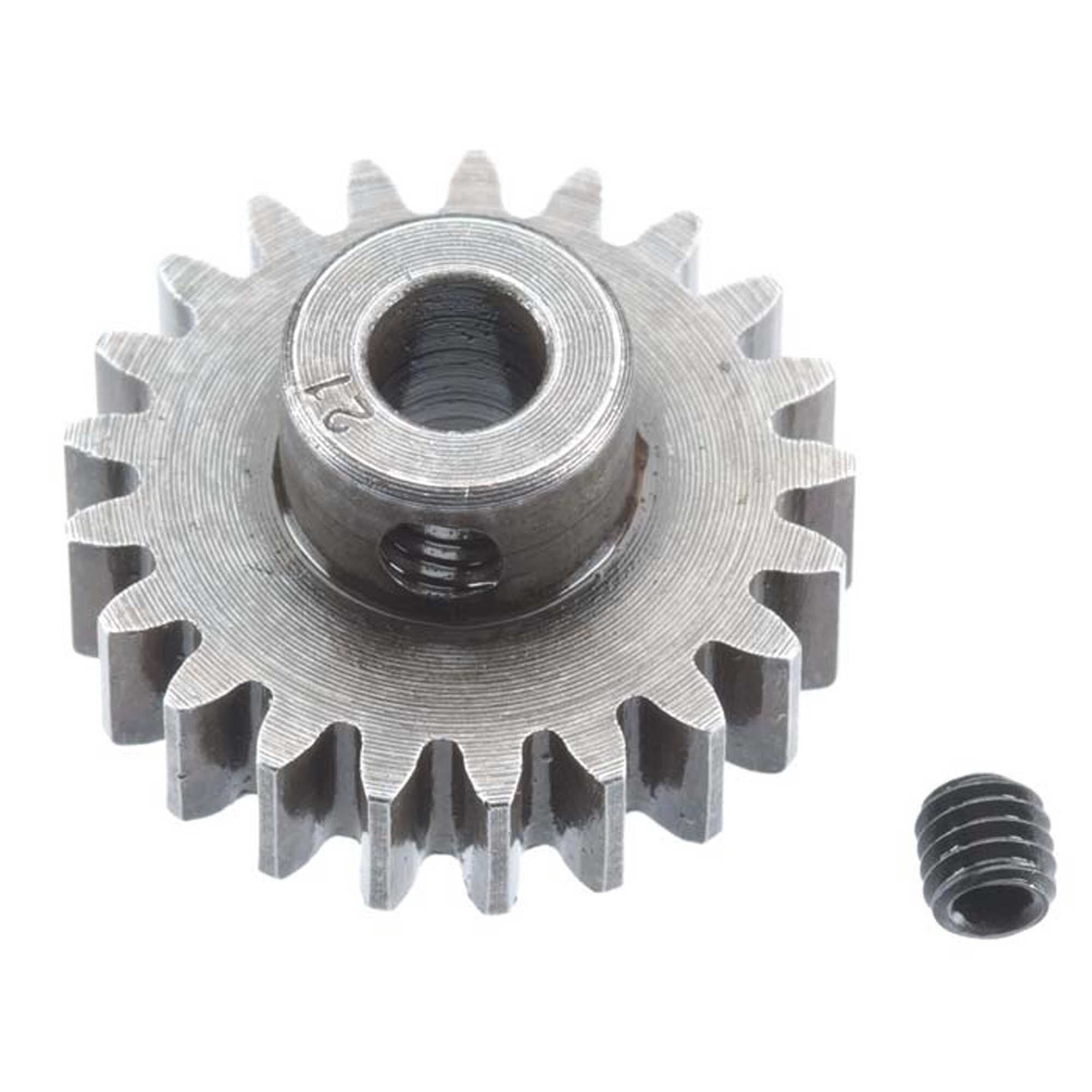 Robinson Racing Extra Hard Steel 5mm Bore 1 Module Pinion, 21T