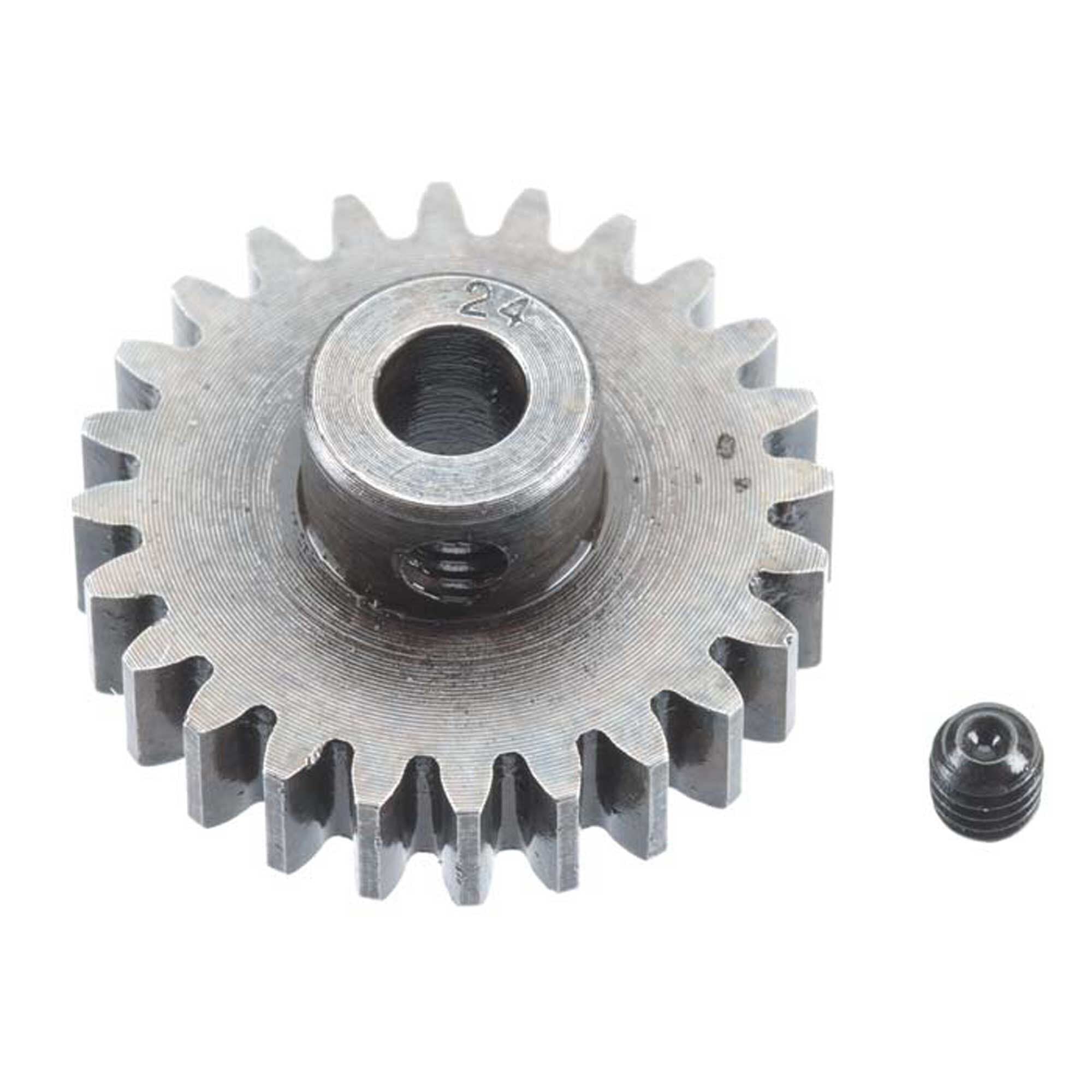 Robinson Racing Extra Hard Steel 5mm Bore 1 Module Pinion, 24T