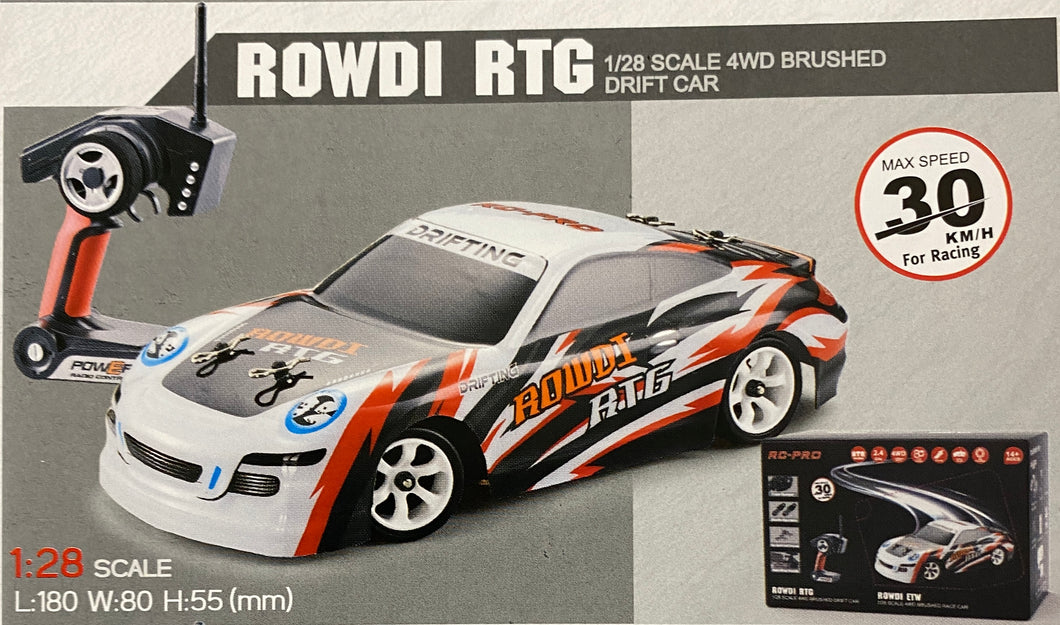 RC-PRO Rowdi RTG 1/28 4WD Brushed Drift Car RTR w/2.4 Ghz Radio