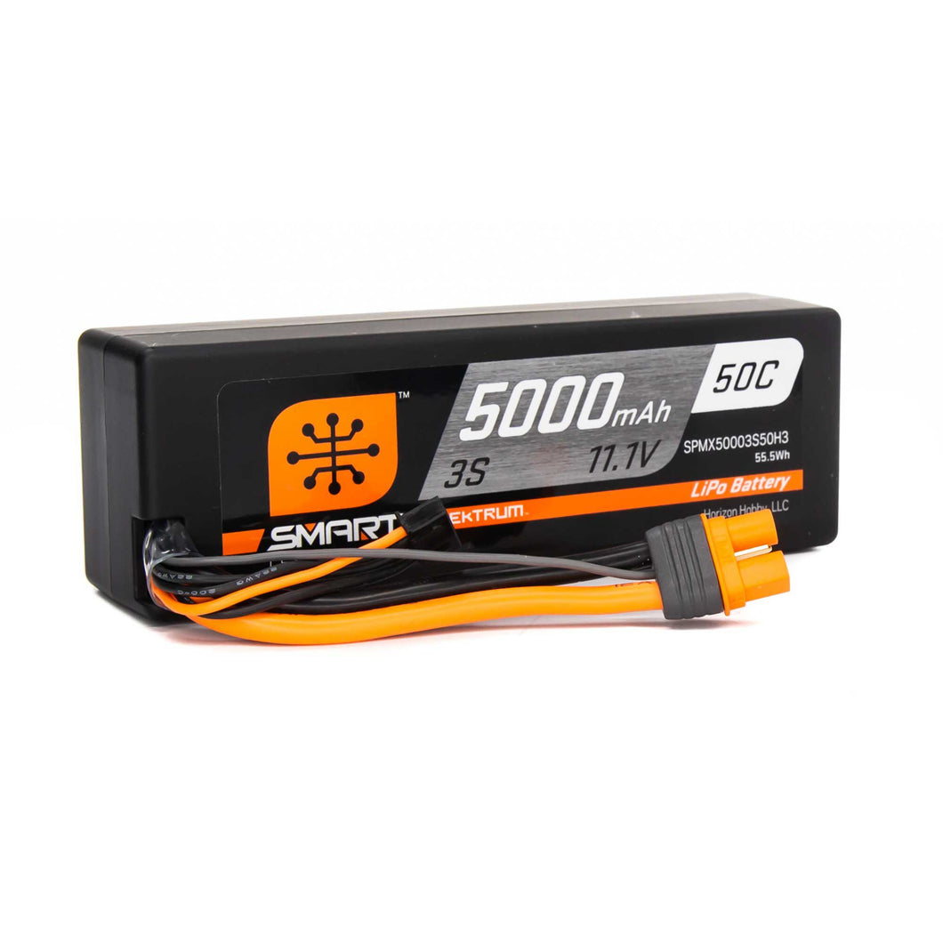 Spektrum 7.4V 5000mAh 2S 50C Smart Hardcase LiPo Battery: IC3