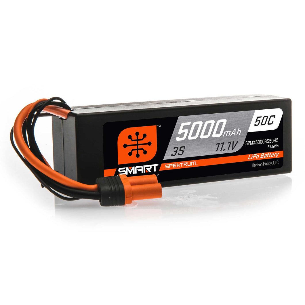 Spektrum 11.1V 5000mAh 3S 50C Smart Hardcase LiPo Battery: IC5