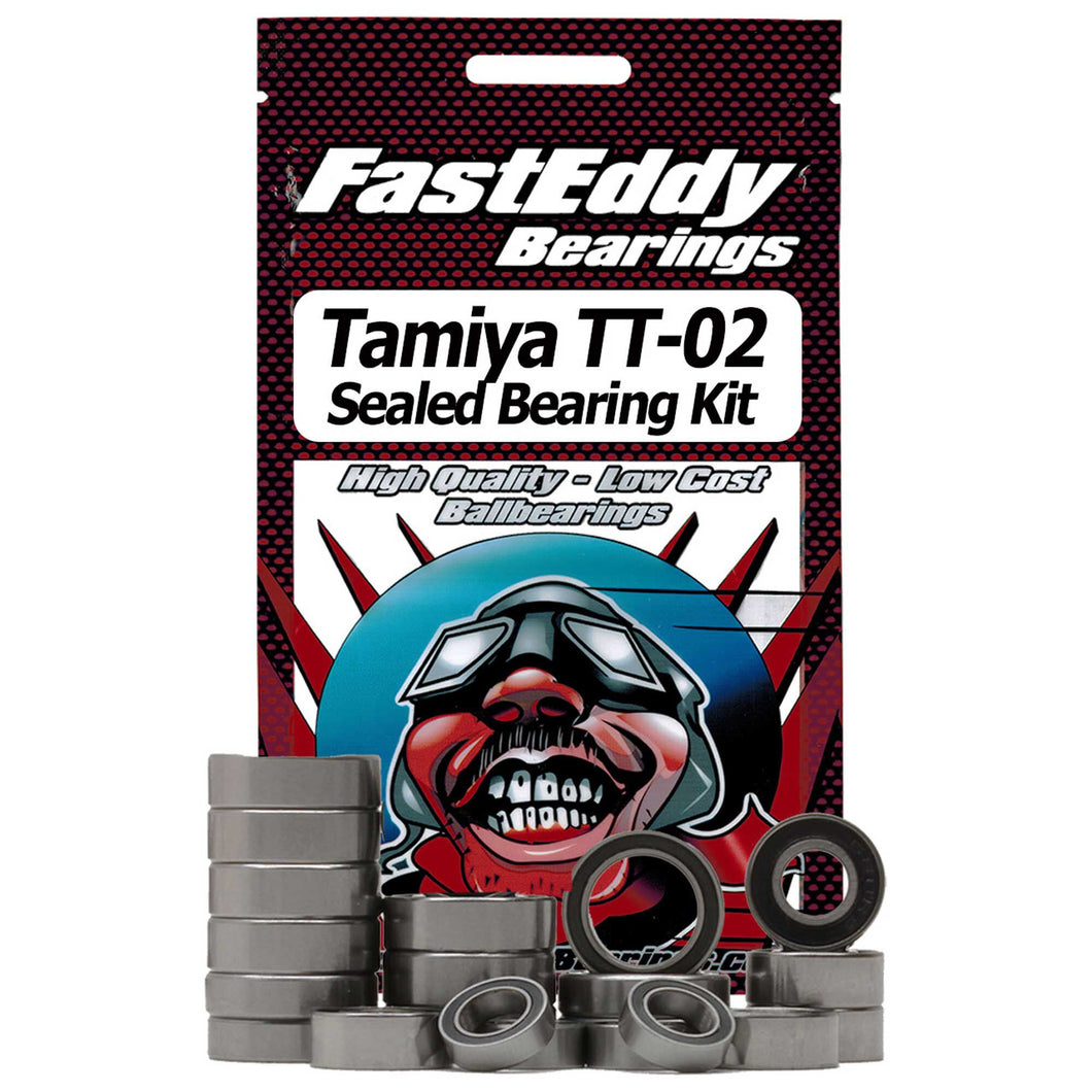 Fast Eddy Rubber Sealed Bearing Kit: Tamiya TT-02 Chassis