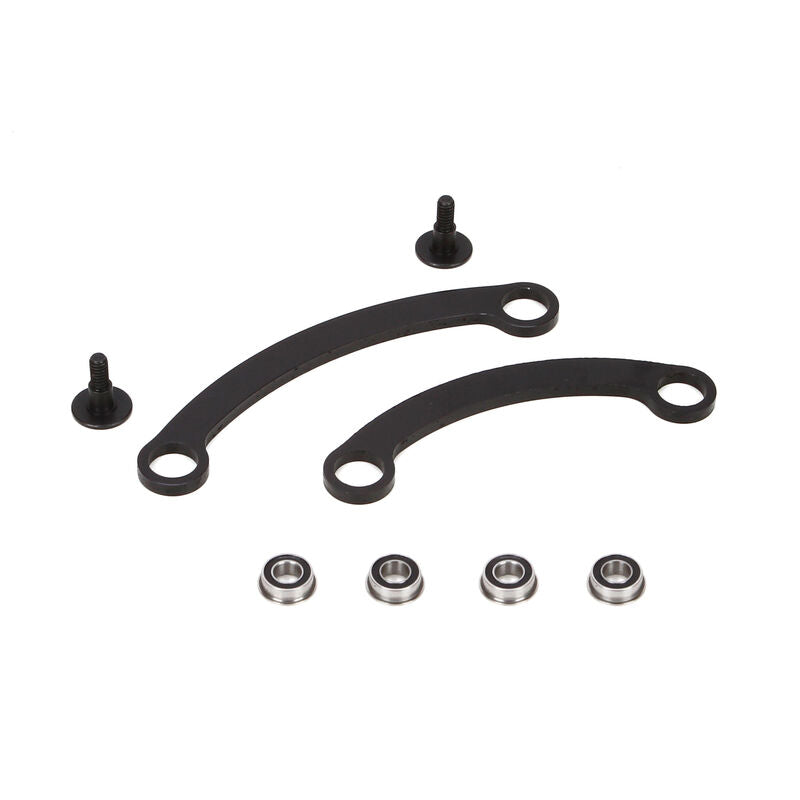 TLR Steering Rack Set with Bearings, Short/Long: 8B 3.0