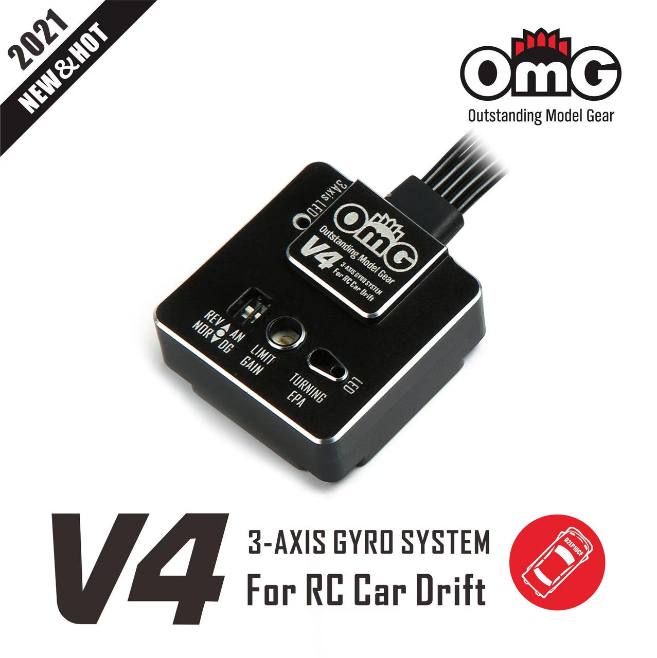 OMG V4 3-Axis Gyro With Digital/Analog Mode Metal Gyroscope For Rear Drive Car