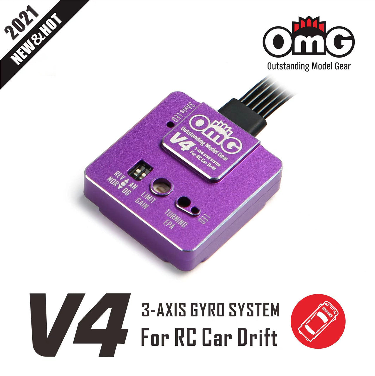 OMG V4 3-Axis Gyro With Digital/Analog Mode Metal Gyroscope For Rear Drive Car