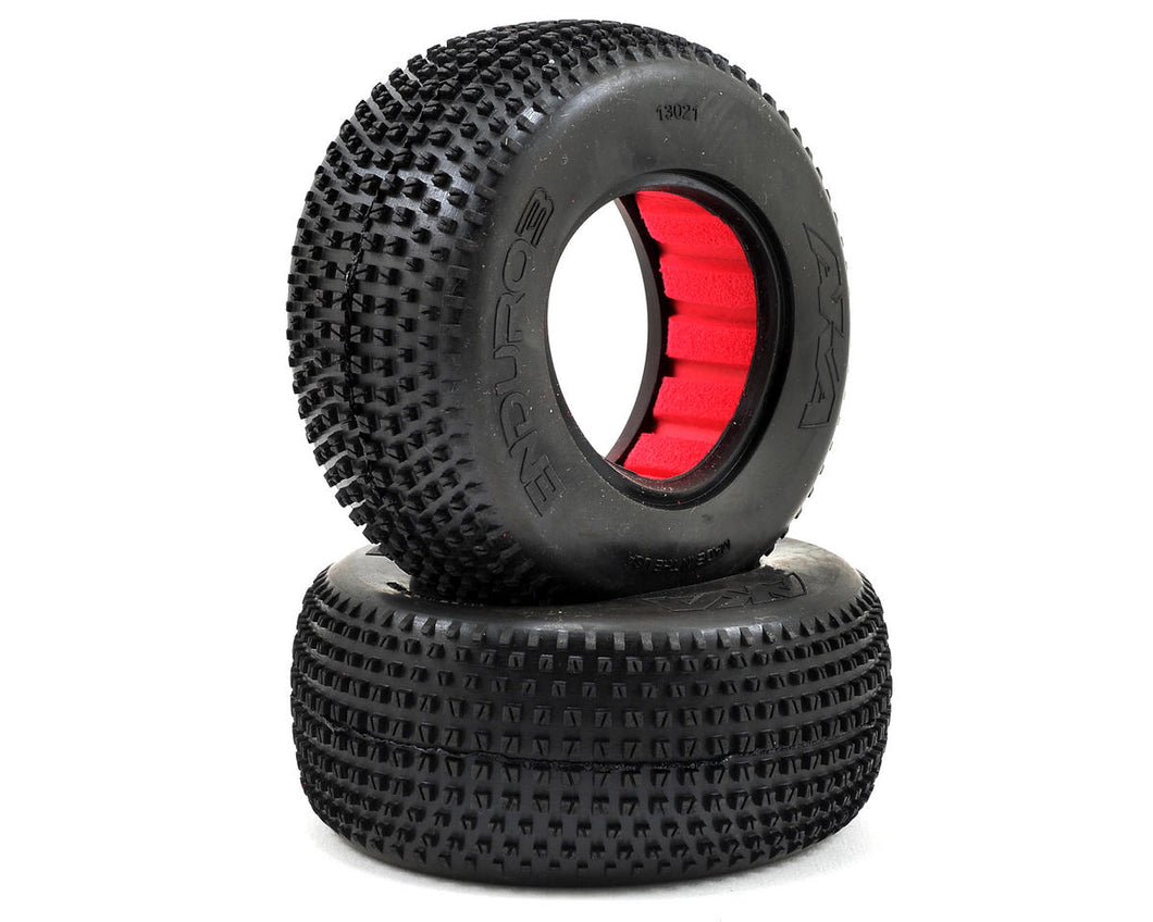 AKA 1/10 SC Enduro 3 Wide Pre-Mounted Tires with Red Insert (2)