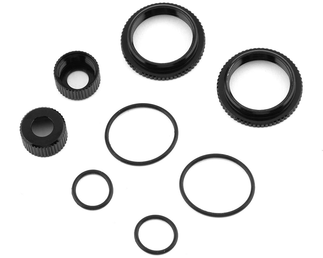 Team Associated 13mm Shock Collar & Seal Retainer Set (Black)