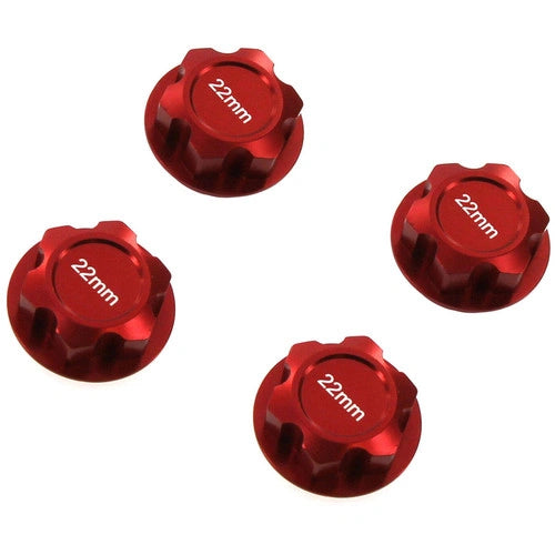 Atomik RC Traxxas X-Maxx Alloy 22mm Wheel Nut (Set of 4, Red)