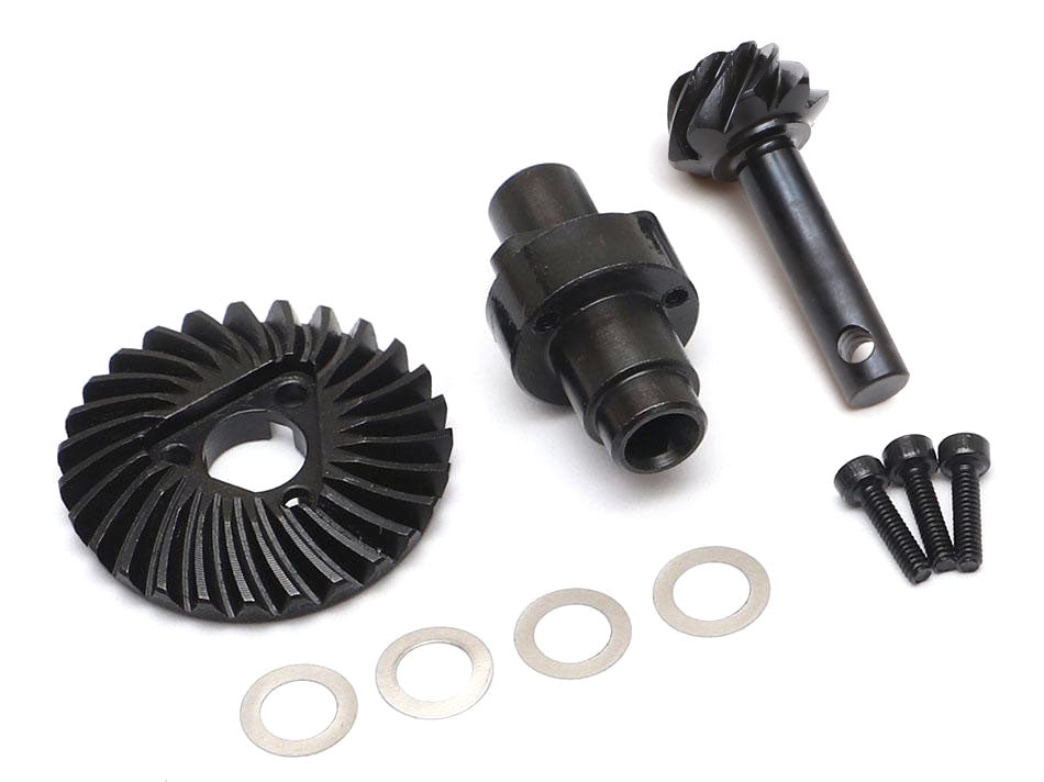 Boom Racing Heavy Duty Keyed Bevel Helical Overdrive Gear 27/8T + Differential Locker Set