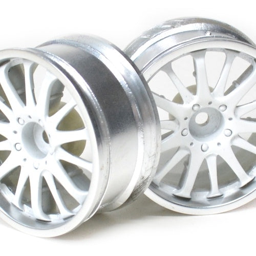 Boom Racing 14-Spoke Wheel Set (2Pcs) Chrome For 1/10 RC Car 26mm White