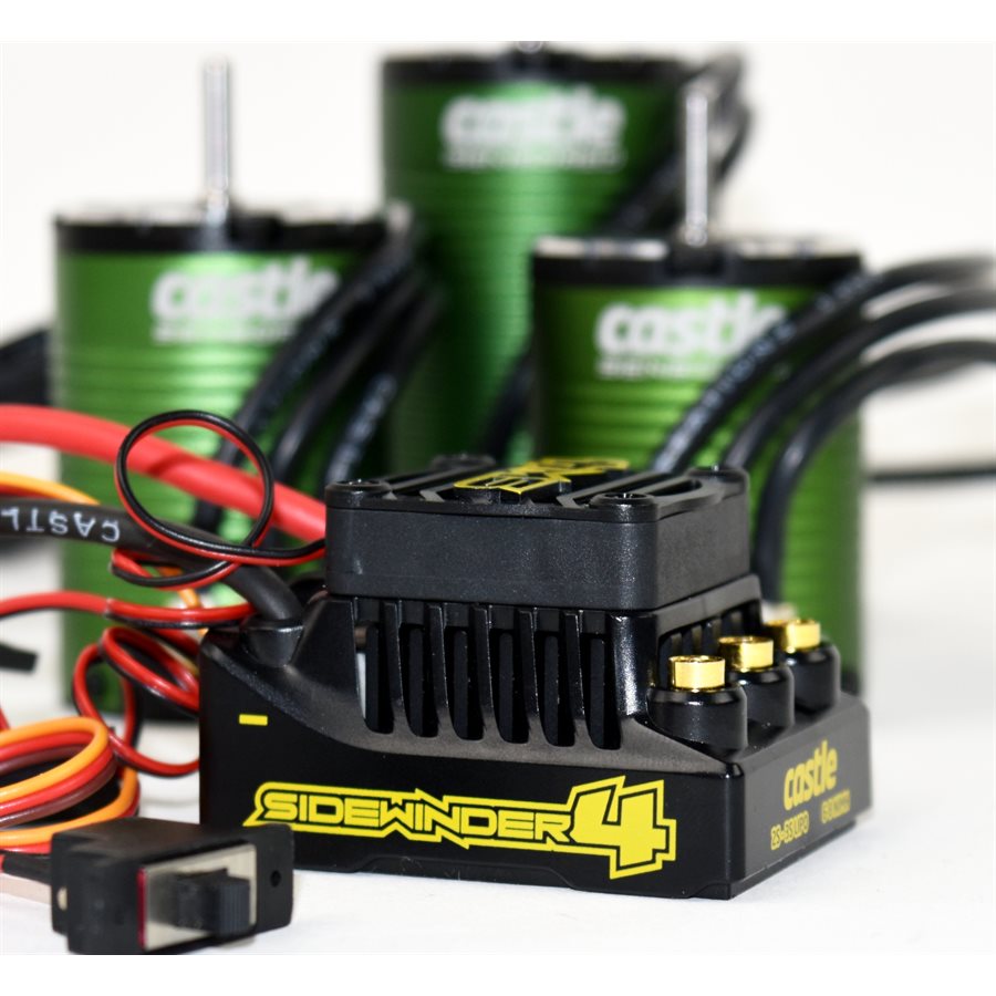 Castle SW4, 12.6v, 2a BEC, Waterproof Sensorless ESC W/1406-4600 Sensored Motor Combo