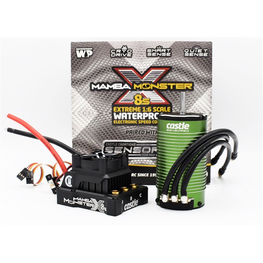 Castle Mamba Monster X 8S,  33.6V ESC W/1717-1650KV Sensored Motor