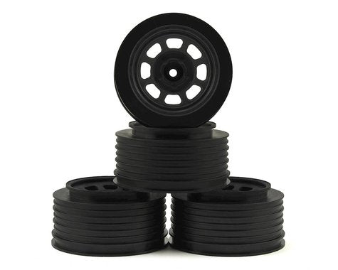 DE Racing Speedway SC Short Course Dirt Oval Wheels (Black) (4) (19mm Backspace) (Slash Front) w/12mm Hex