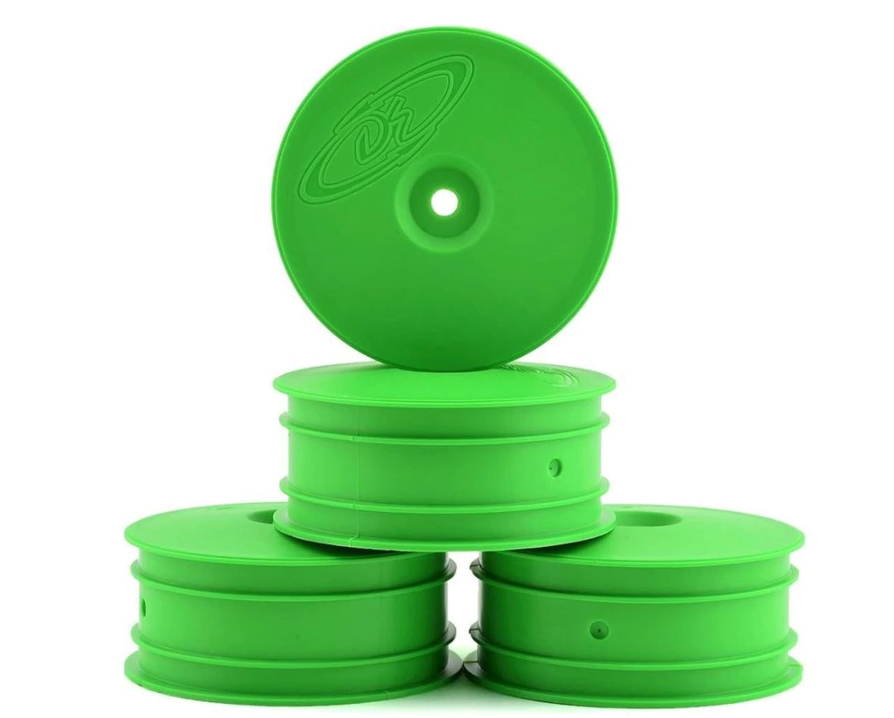 DE Racing Speedline Buggy Wheels for TLR 22-4 / Tekno EB410 / Front / Green (4 pcs)