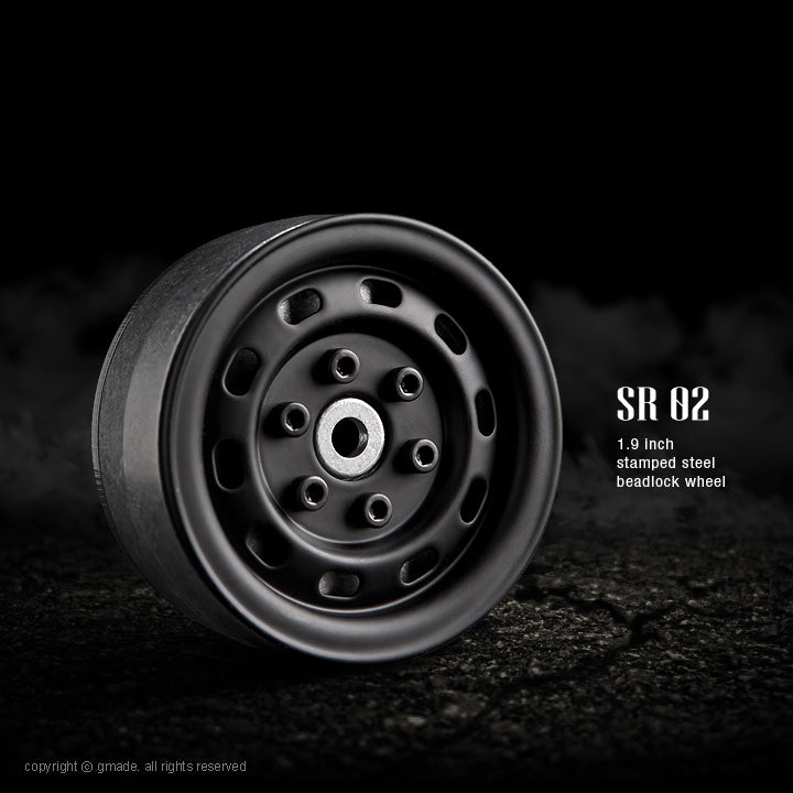 Gmade 1.9 SR02 Beadlock Wheels (Matt Black) (2)